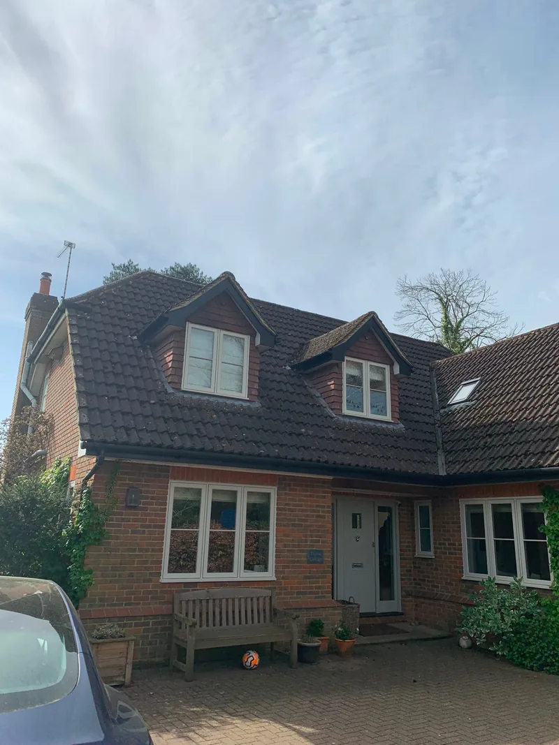 Completed tiled roof on a detached home